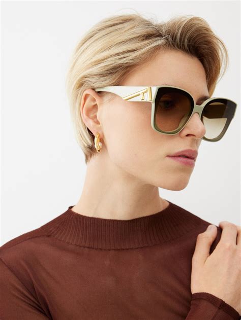 fendi semi-rimless square sunglasses|fendi sunglasses oversize.